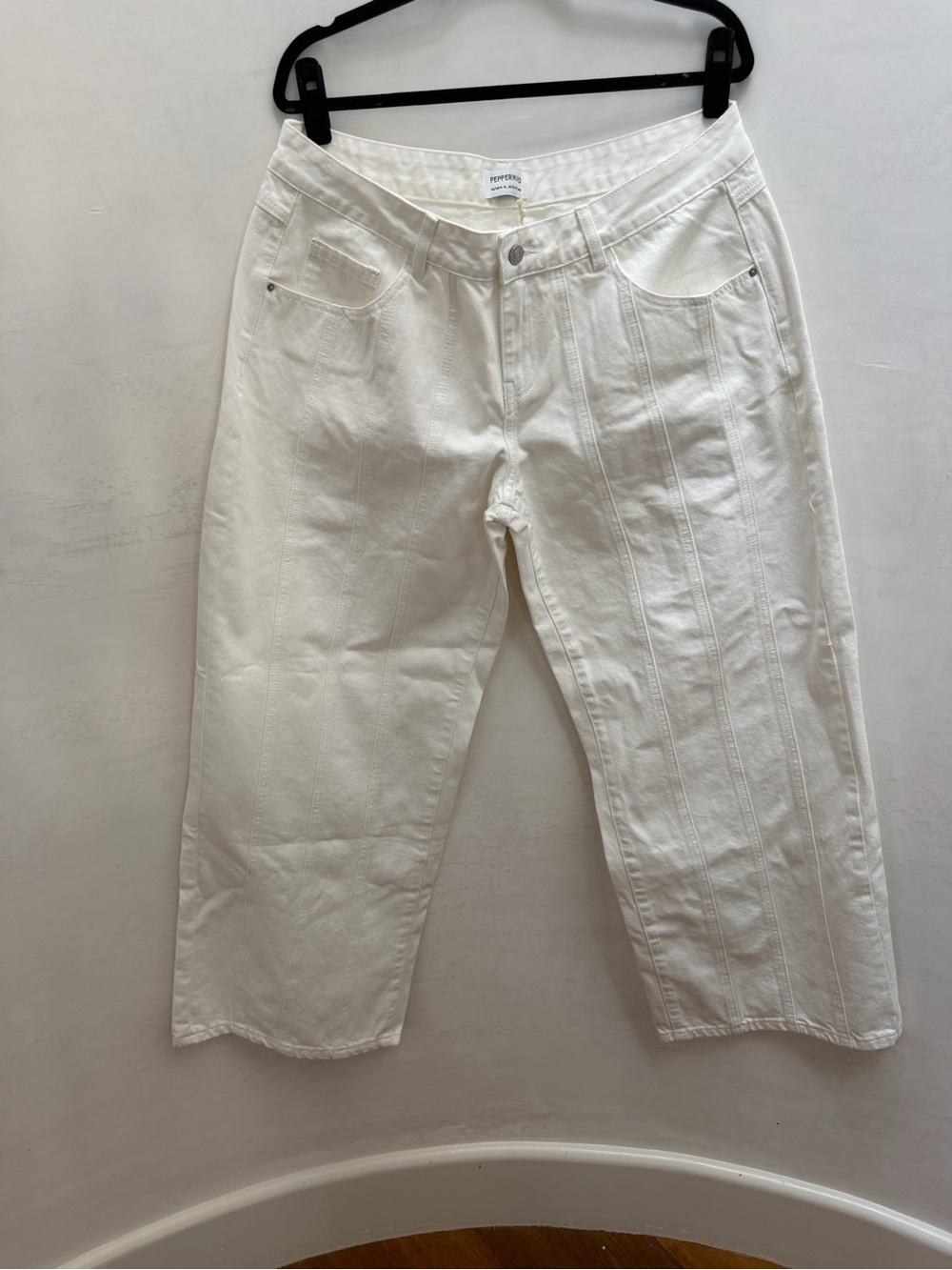 Peppermayo White Cropped High-Rise Jeans